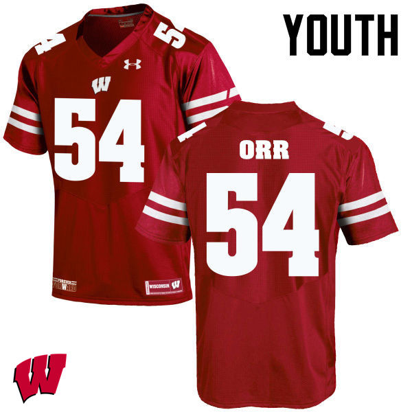 Wisconsin Badgers Youth #50 Chris Orr NCAA Under Armour Authentic Red College Stitched Football Jersey KZ40Y16XJ